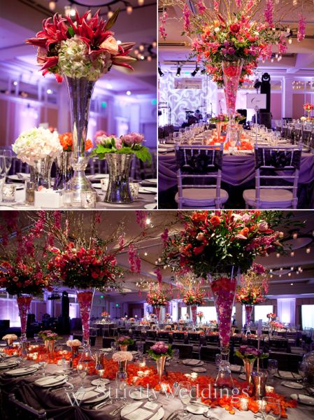 These floral designs make such a statement as guests walk into the reception