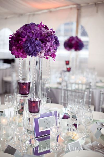 purple wedding table decorations
