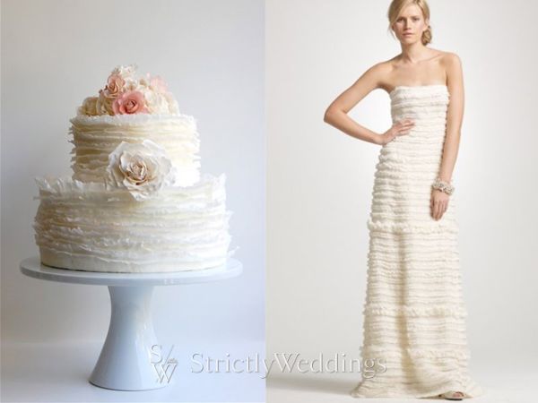 New Wedding Cake Trend Match your bridal gown StrictlyWeddingscom Blog